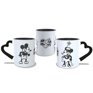 Kit 2 canecas casal Mickey e Minnie Steamboat Willie