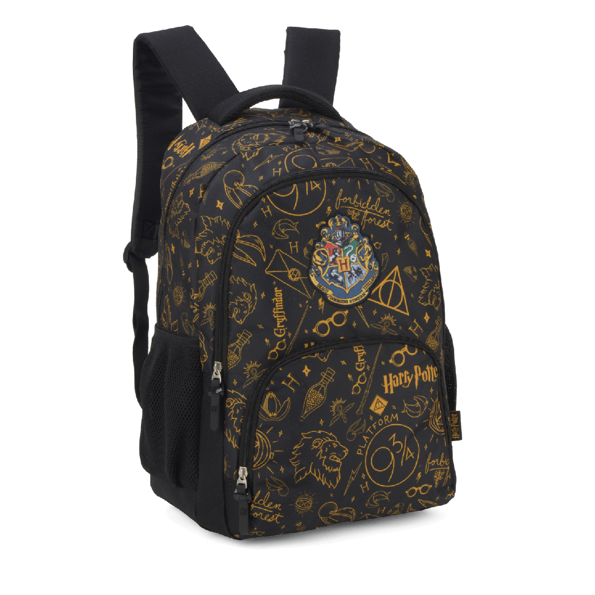 Mochila Harry Potter Ícones Preto2