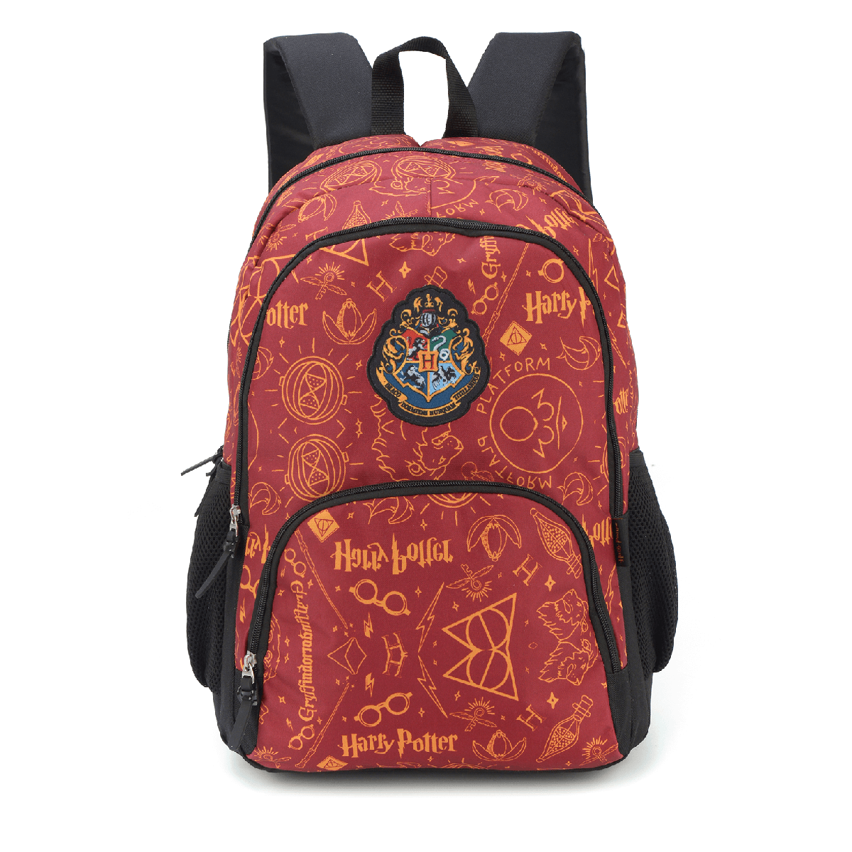 Mochila Harry Potter Ícones Vermelho