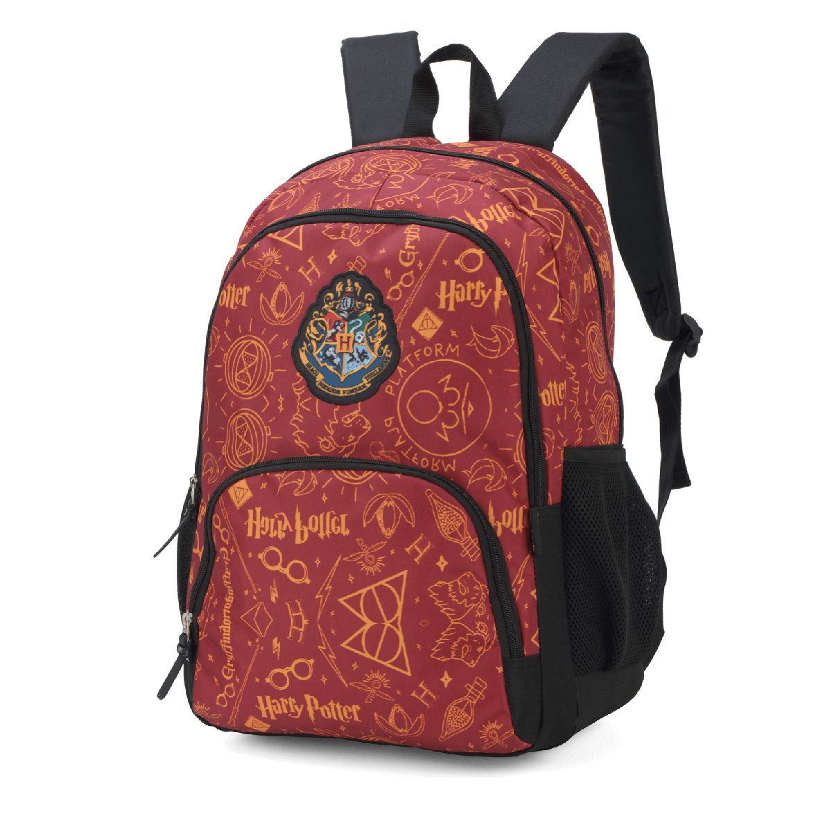 Mochila Harry Potter Ícones Vermelho3