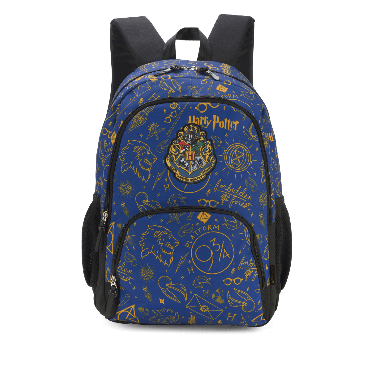 Mochila Harry Potter Ícones e Divisão Para Notebook Azul Mochila Harry Potter Ícones e Divisão Para Notebook Azul