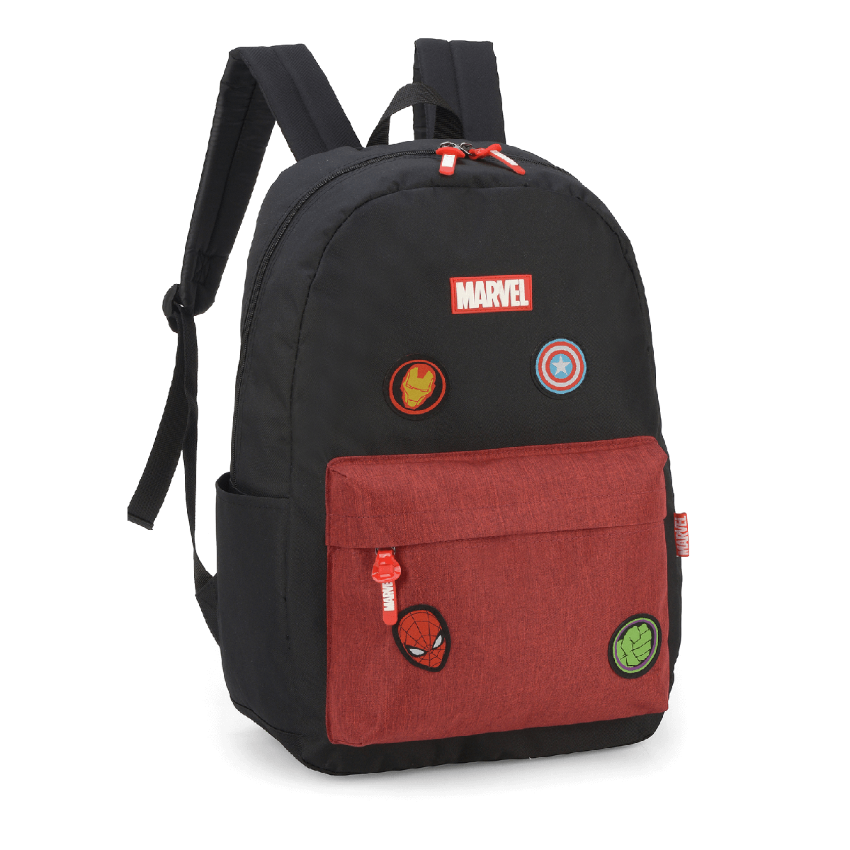 Mochila Marvel Ícones Heróis Preto2