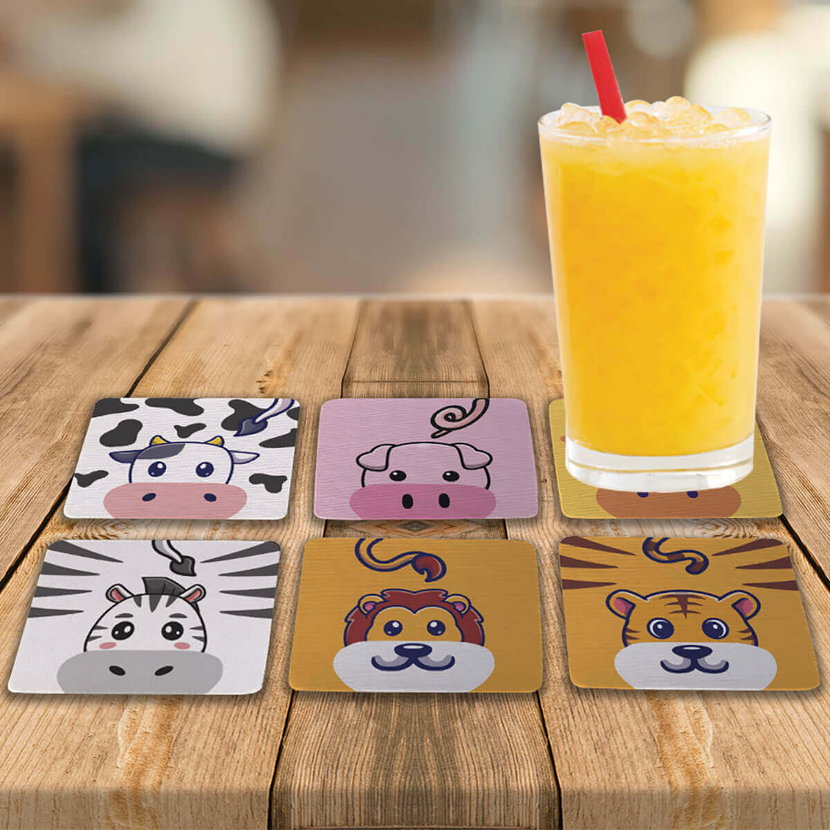 Kit 6 Porta copos criativos Bichinhos Kawaii