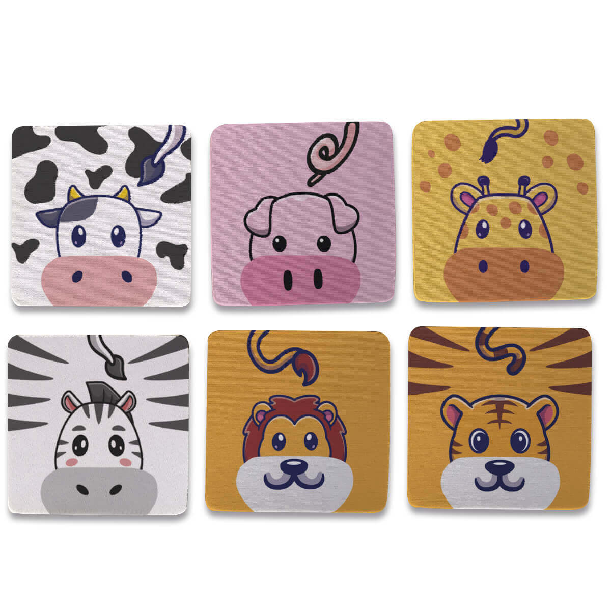 Kit 6 Porta copos criativos Bichos Kawaii