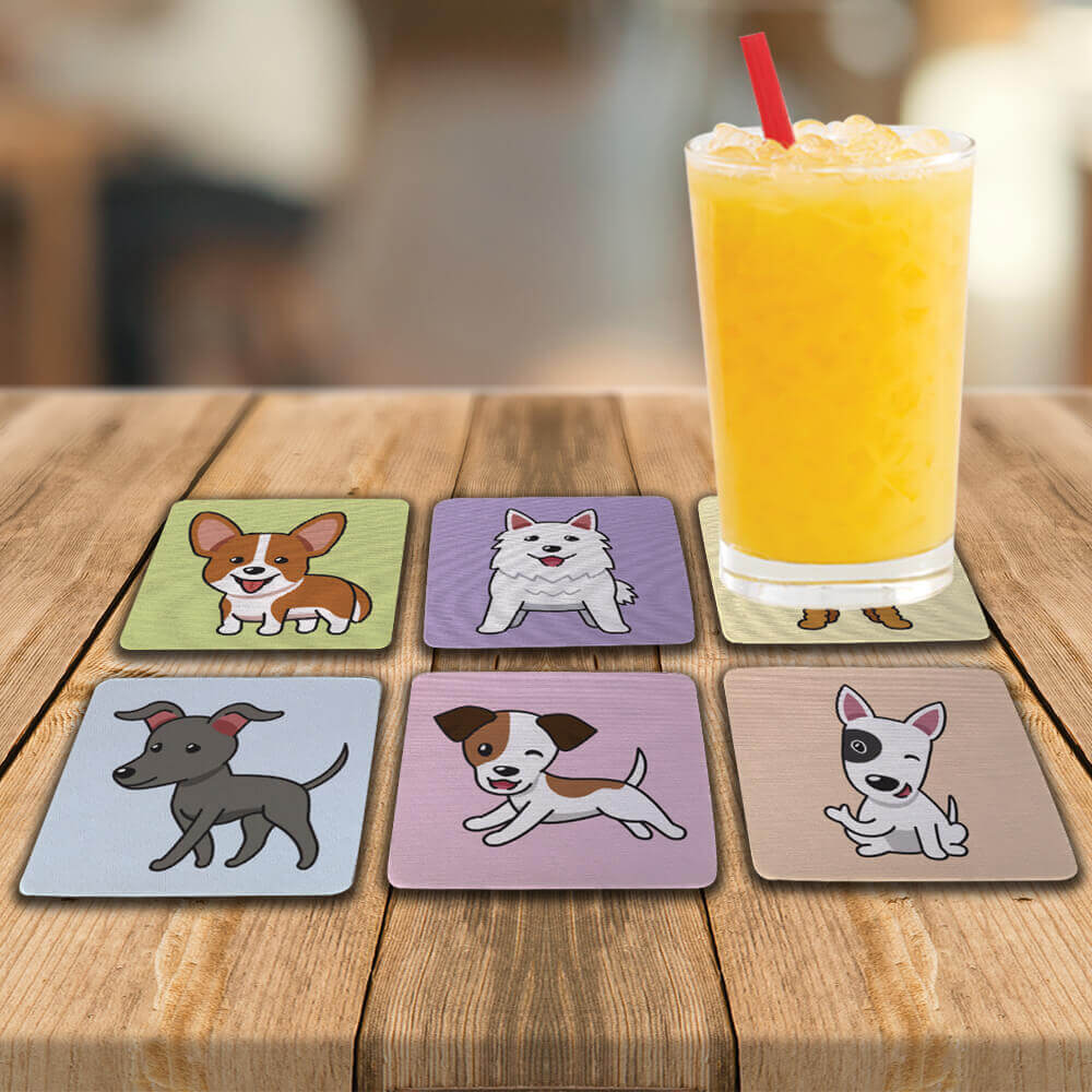 Kit 6 Porta copos criativos Cachorrinhos Kawaii