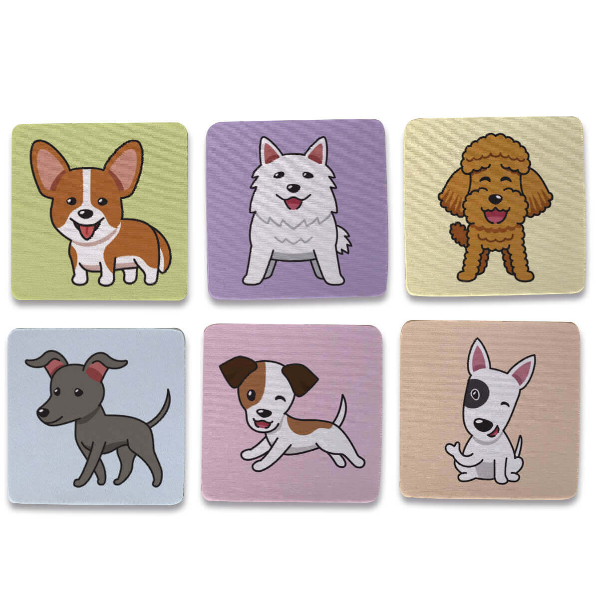 Kit 6 Porta copos criativos Cachorros Kawaii Kit 6 Porta copos criativos Cachorros Kawaii