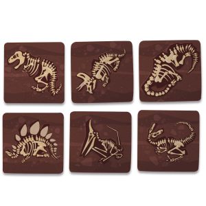 Kit 6 Porta copos criativos Dinossauros Fóssil