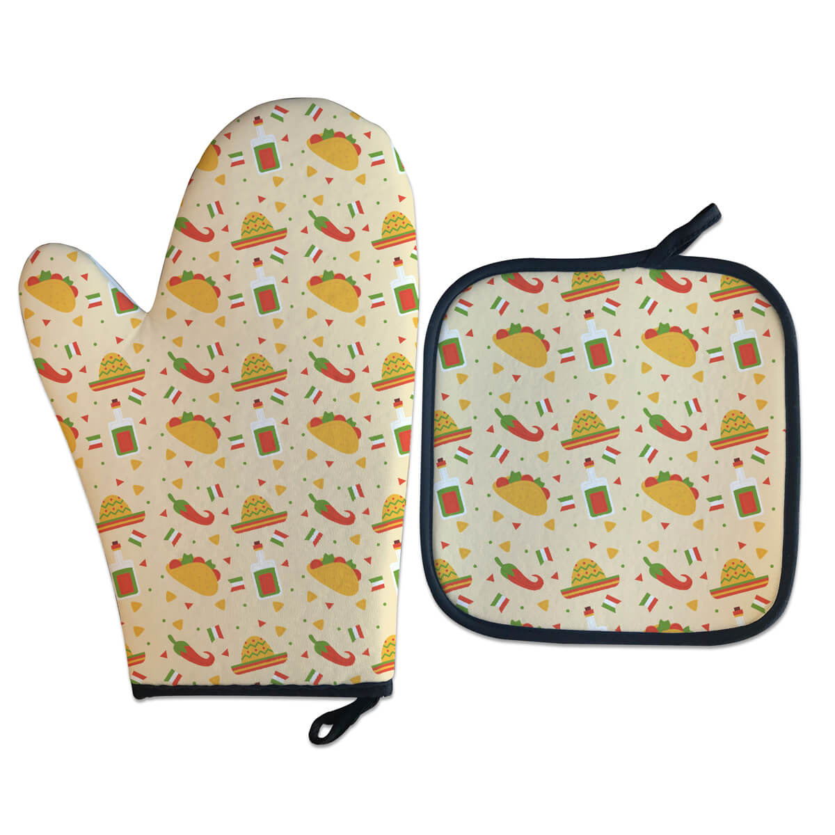 Kit Luva Térmica Criativa Comida Mexicana