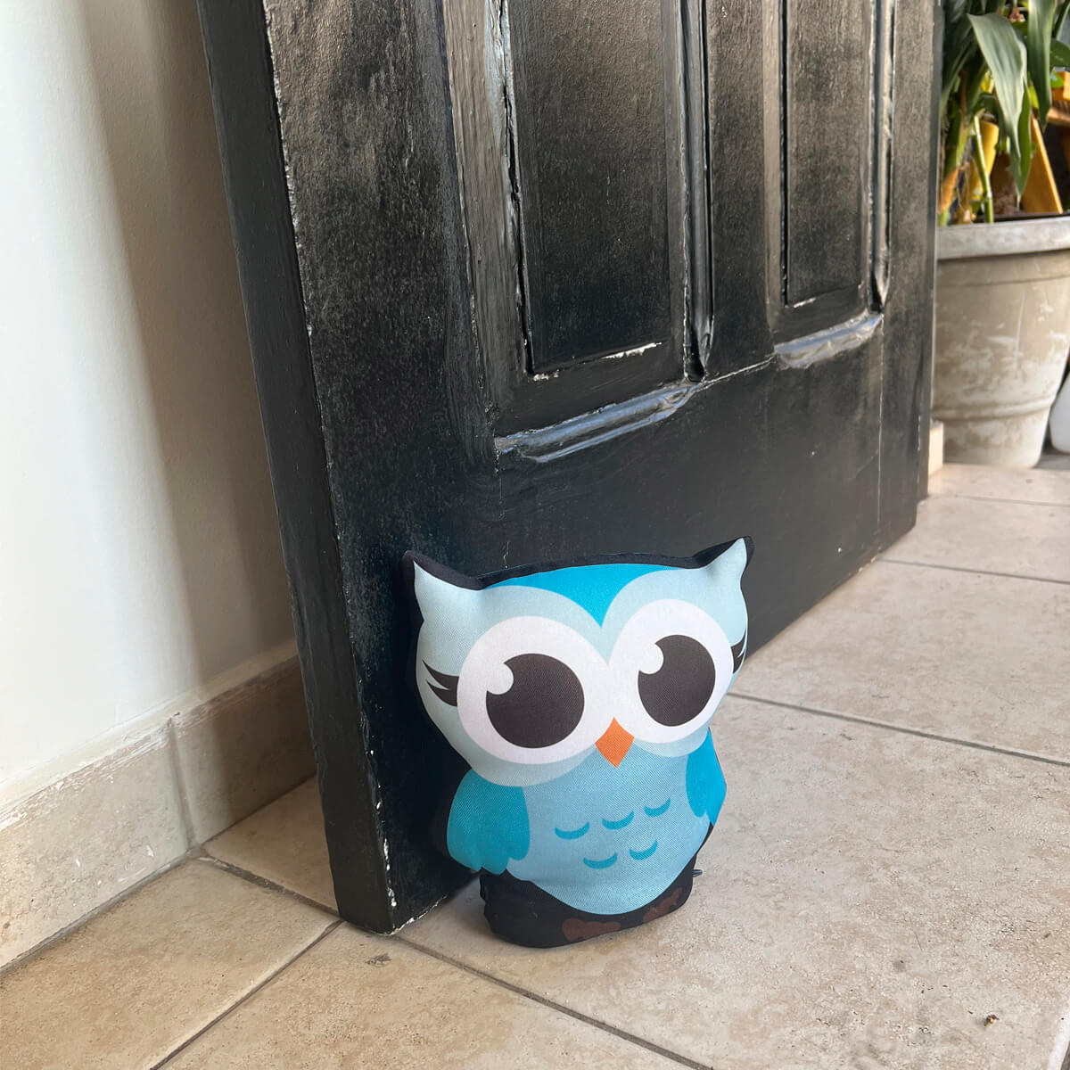 Peso de porta criativo Coruja Fofa Kawaii Azul