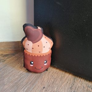 Peso de Porta Cupcake Chocolate Kawaii Decoração Divertida