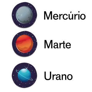 Kit 6 Porta Copos Redondos - Planetas do Sistema Solar