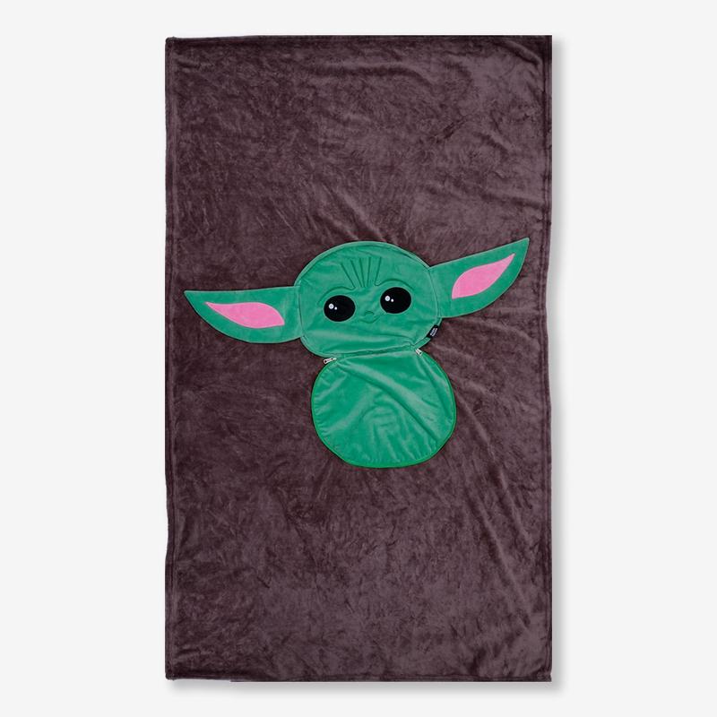 Almofada 2 em 1 Manta c/ Zíper Baby Yoda The Mandalorian