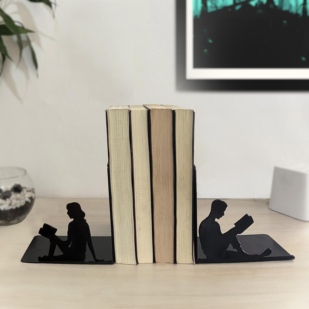 Porta Livro Aparador Pessoas Lendo Decoração Criativa