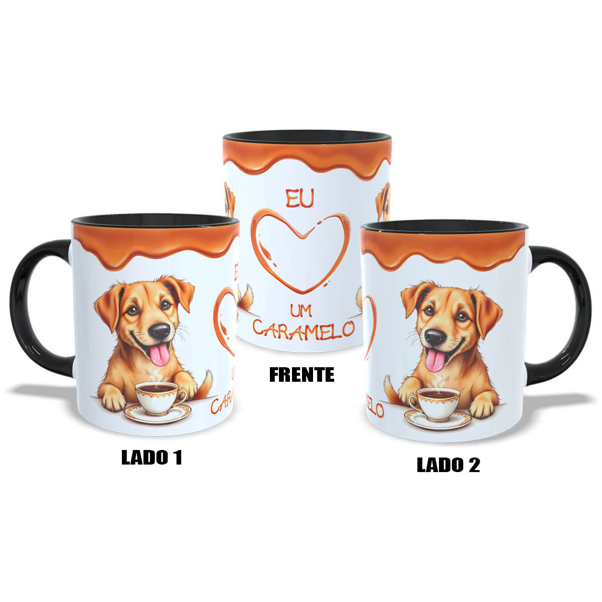 Caneca criativa eu amo vira-lata caramelo