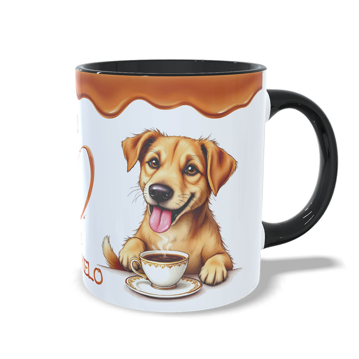 Caneca criativa eu amo vira-lata caramelo