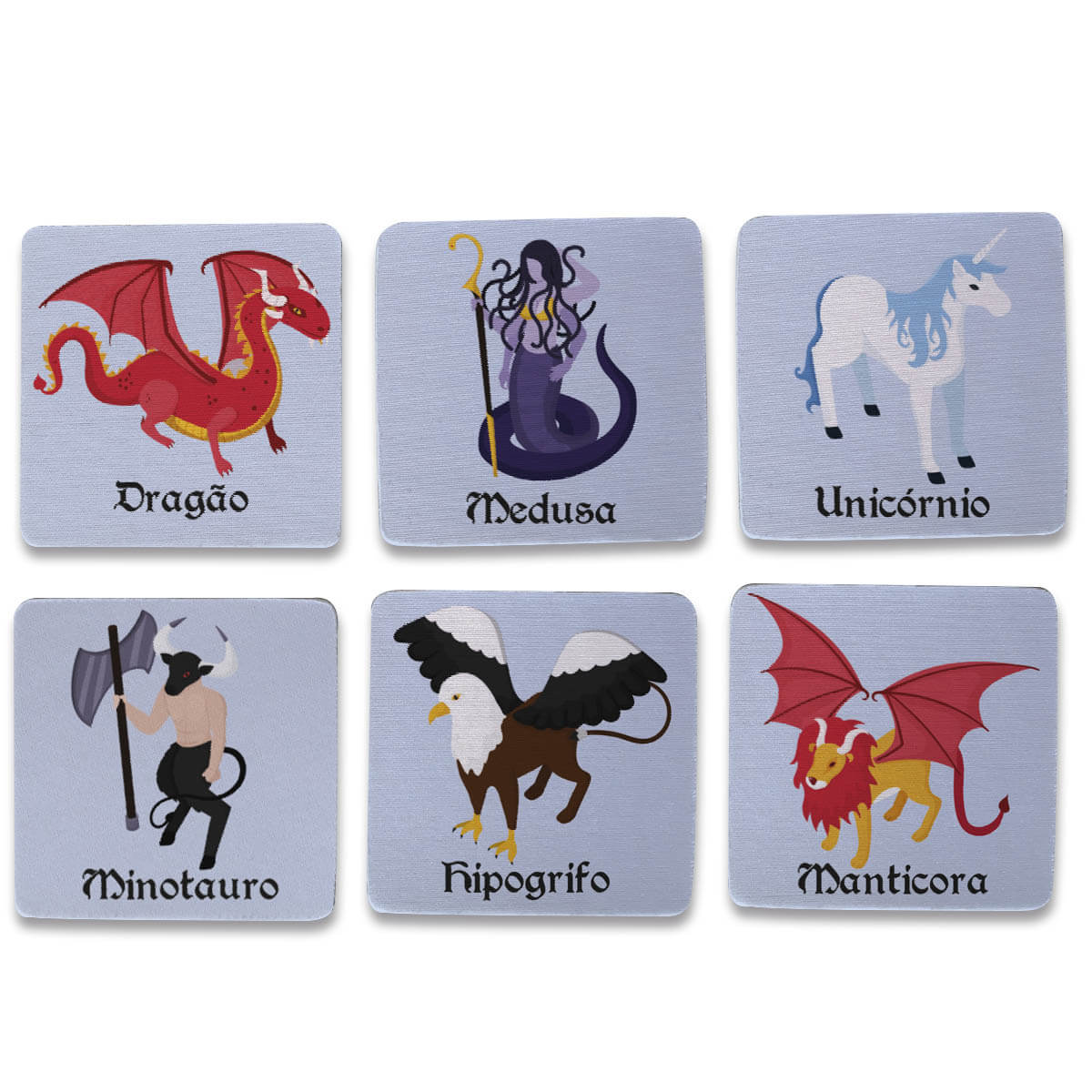 Kit 6 Porta copos RPG Criaturas Míticas