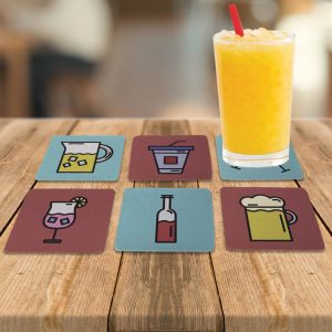 Kit 6 Porta copos Tipos de Bebidas