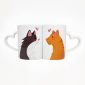 Caneca Dupla Love Casal Gatos
