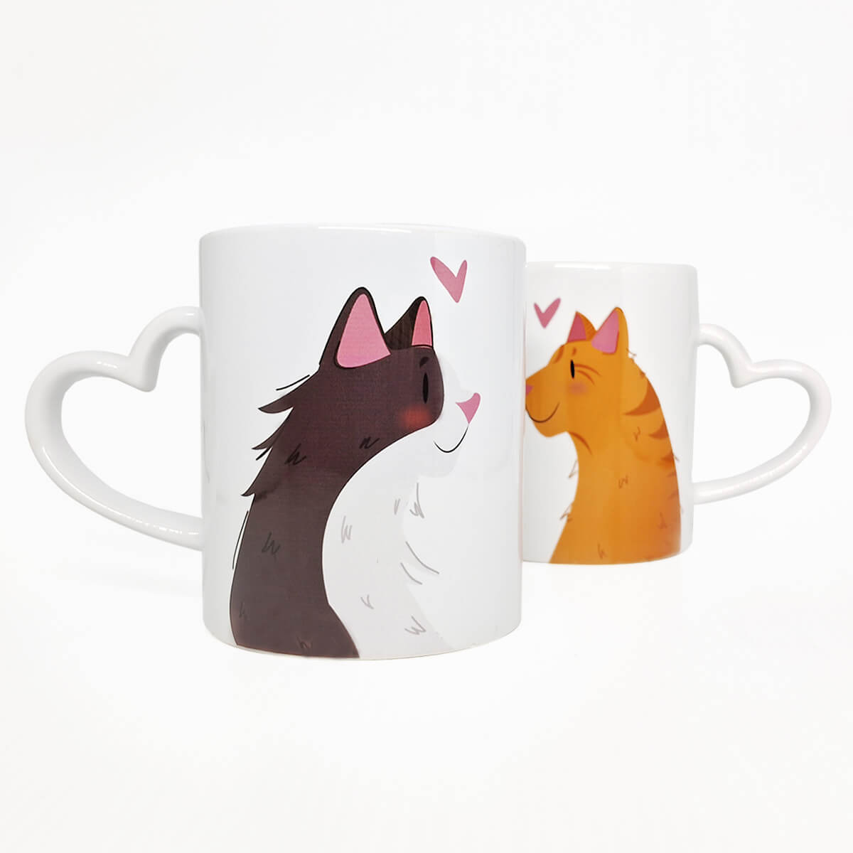 Caneca Dupla Love Casal Gatos