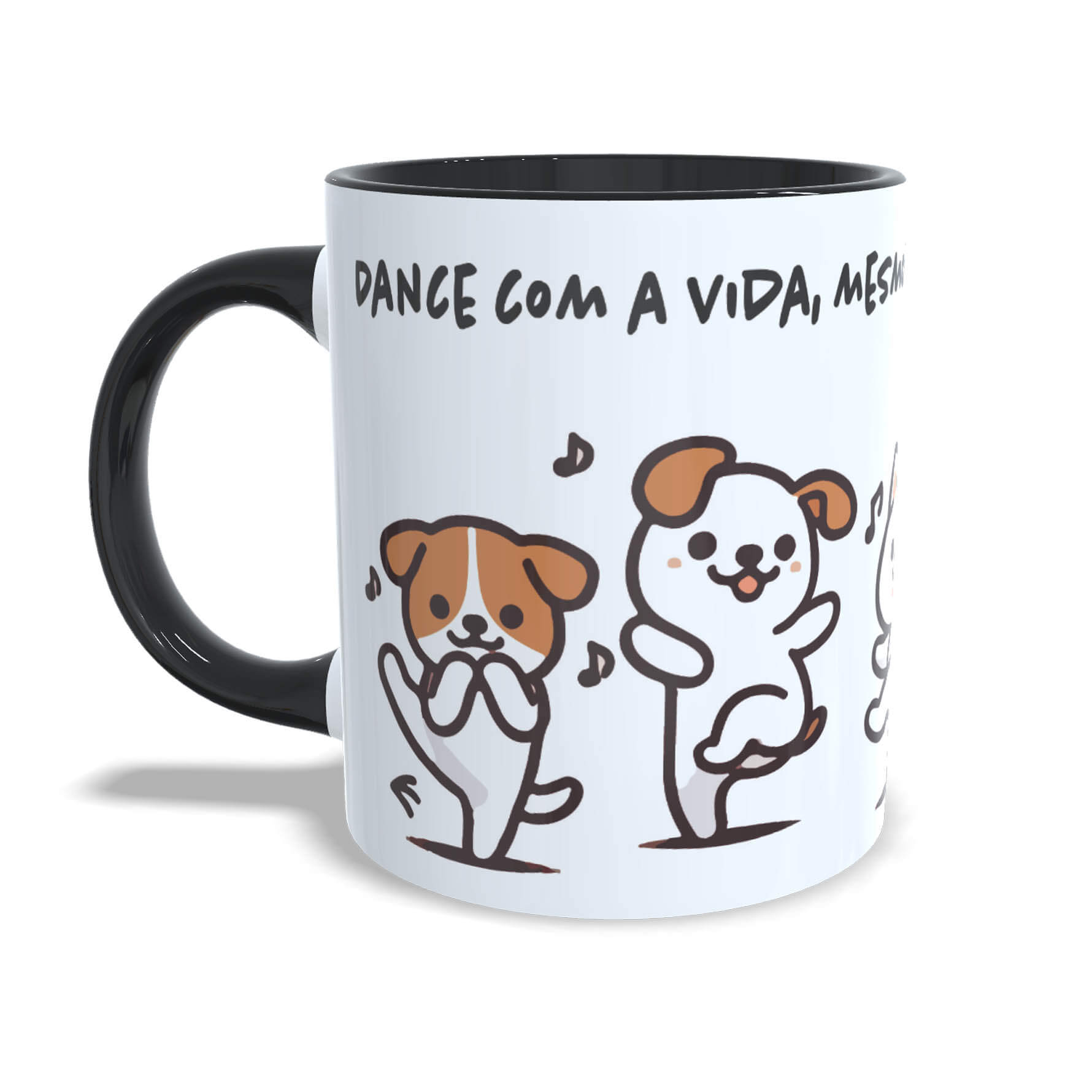 Caneca Criativa Cachorros Dançando Caneca Cachorros Dance com a Vida