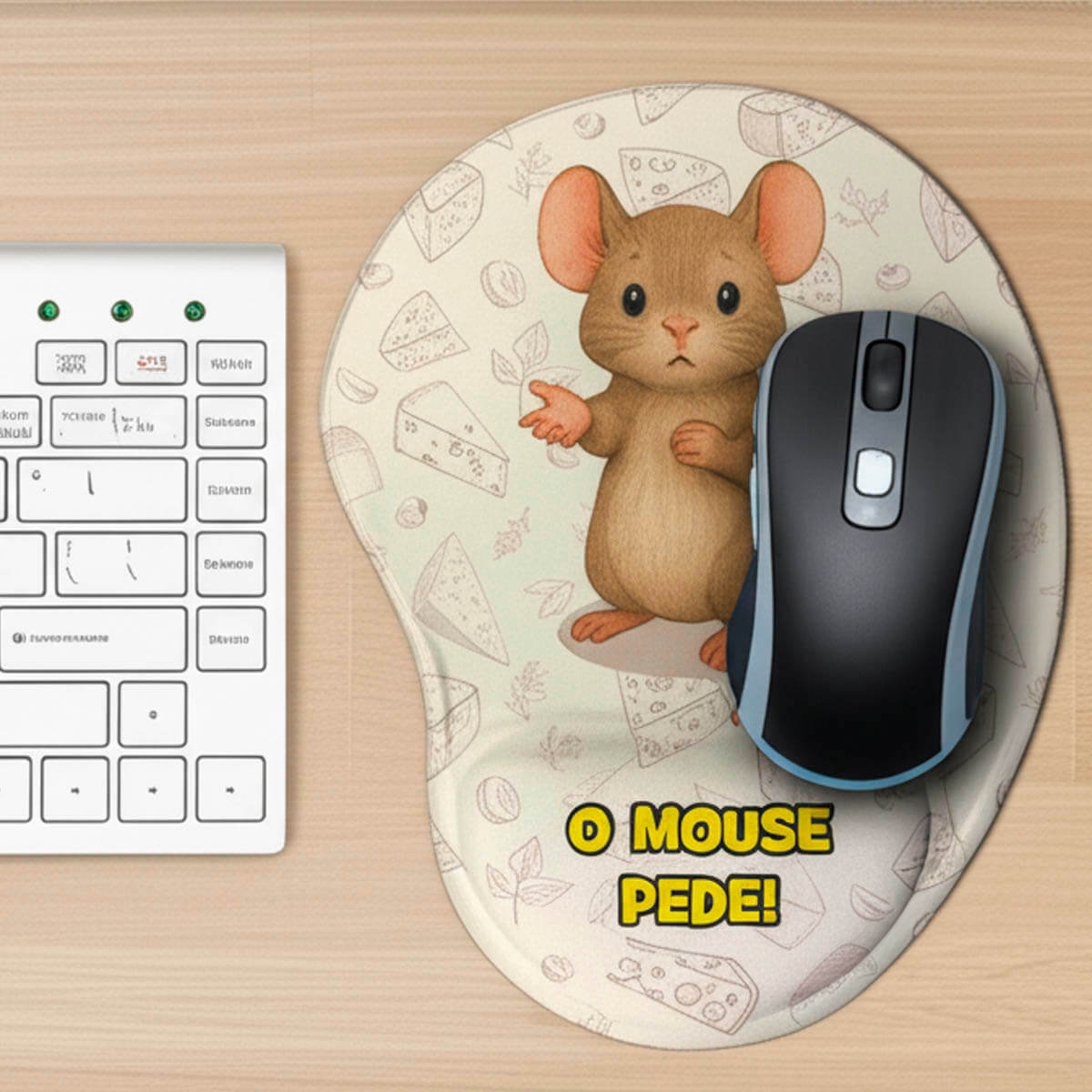 Mouse pad ergonômico Ratinho O Mouse Pede