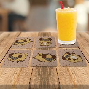 Kit 6 Porta Copos Criativos - Pug Kawaii