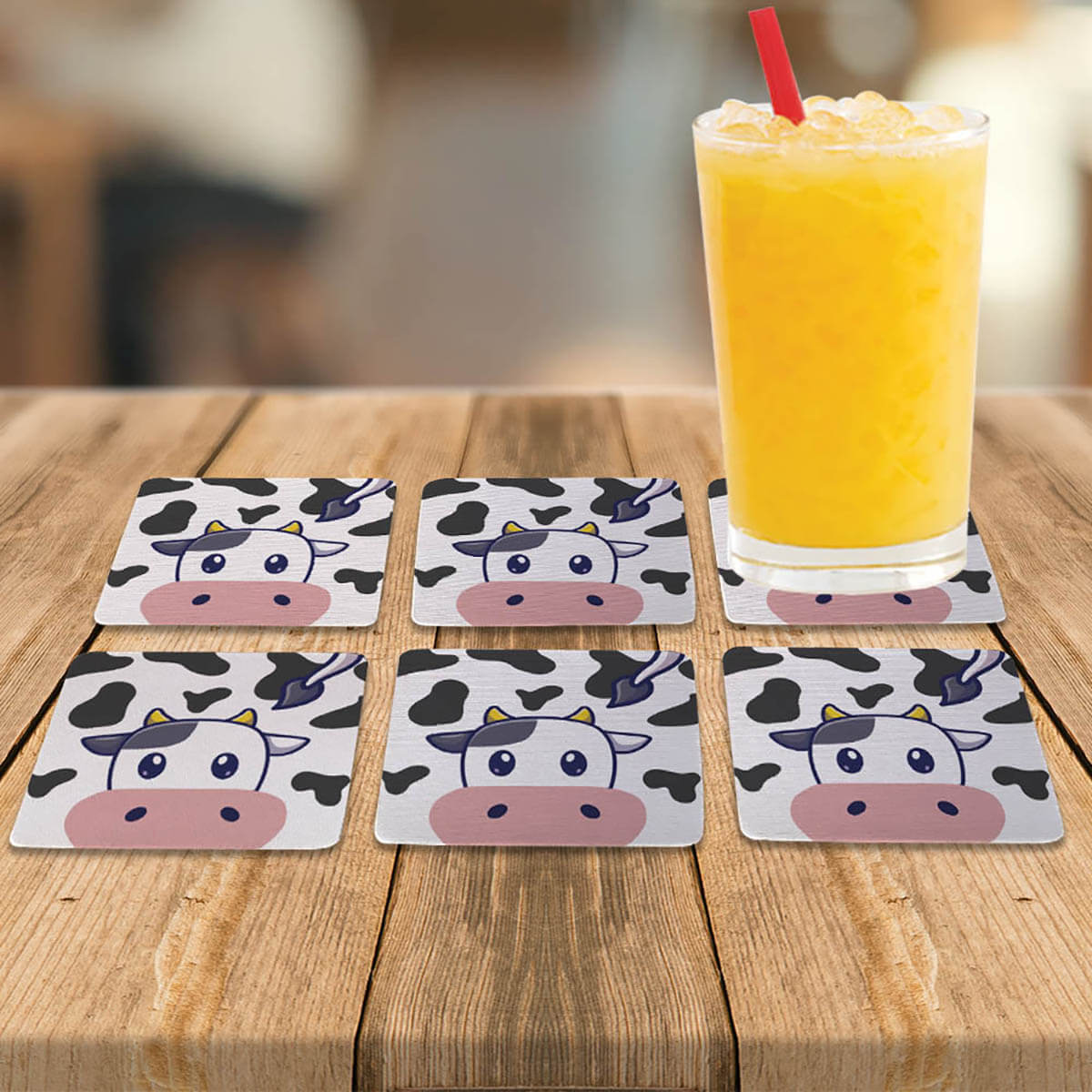 Kit 6 Porta copos Divertidos Vaquinha Fofa Kawaii