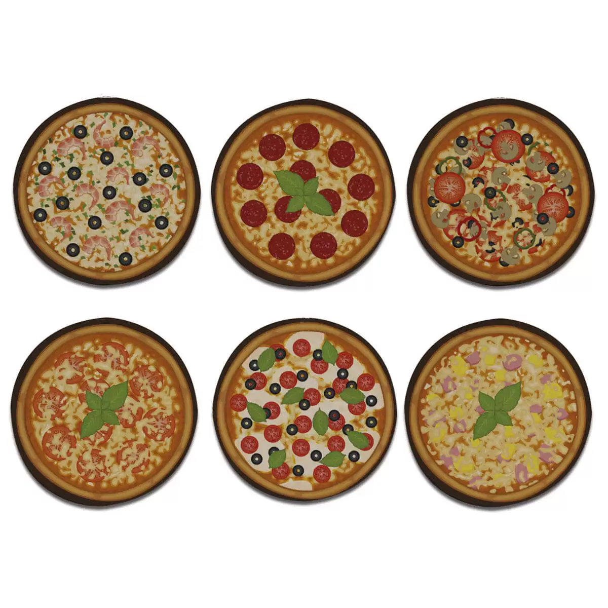 Kit 6 Porta copos Pizza Presente Criativo