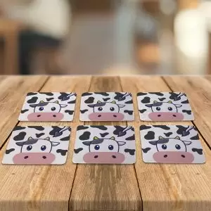 Kit 6 Porta copos Vaca Fofa Kawaii