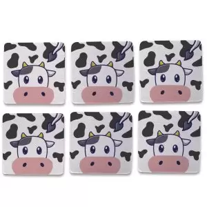 Kit 6 Porta copos Vaquinha Fofa Kawaii
