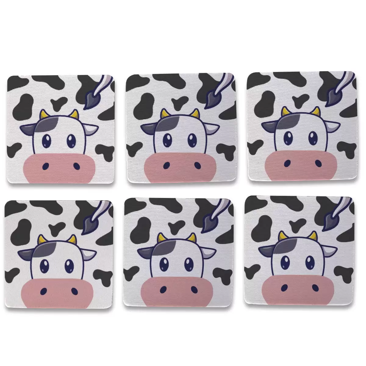 Kit 6 Porta copos Vaquinha Fofa Kawaii Kit 6 Porta copos Vaquinha Fofa Kawaii