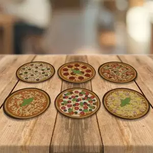 Kit 6 Porta copos divertidos Pizzas