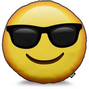 Almofada Divertida Emoticon Emoji Óculos de sol Presente Criativo Geek