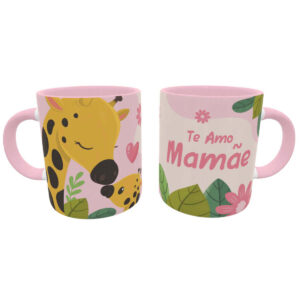 Caneca Te Amo Mamãe Girafa Kawaii Presente Dia das Mães