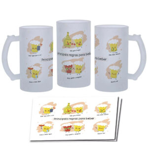 1 Caneca de Chopp Divertida Regras Para Beber Presente Criativo