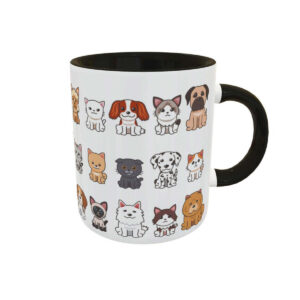 Caneca Kawaii Cães e Gatos Cartoon Presente Criativo Geek