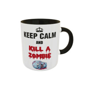 Caneca Divertida Keep Calm and Kill a Zombie Presente Geek - Imagem 1
