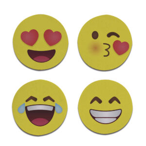Kit 4 Porta Copos Emojis Cozinha Criativa Geek - Imagem 1
