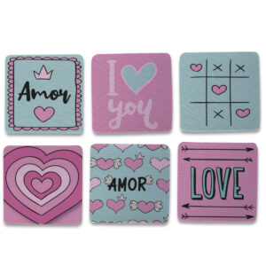 Kit 6 Porta Copos Criativos - Amor Love
