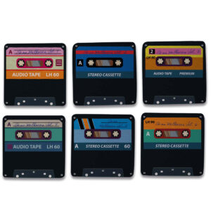 Kit 6 Porta Copos Retrô Fita Cassete K7 Oficial Geek Vip - Imagem 1