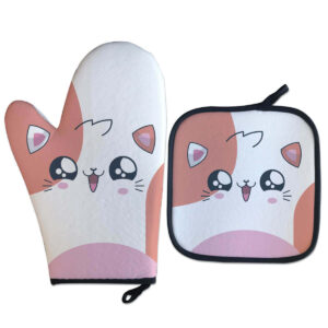 kit Luva Térmica Gatinho Kawaii Cozinha Criativa Geek