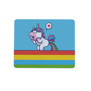 Mouse pad Retangular 22x18 Unicórnio Malcriado Caguei Arco-Íris