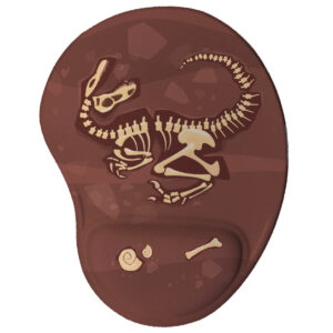 Mouse Pad Ergonômico Dinossauro Velociraptor Fóssil
