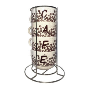 Torre 4 Xícaras Grãos de Café 150 ml Cozinha Criativa
