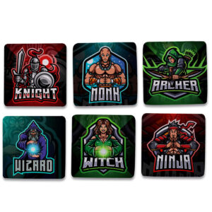 Kit 6 Porta Copos Nerd Classes Personagens RPG Decoração Geek