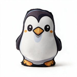 Peso de porta pinguim kawaii Geek Vip em fundo branco