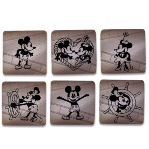 Kit 6 Porta Copos Steamboat Willie