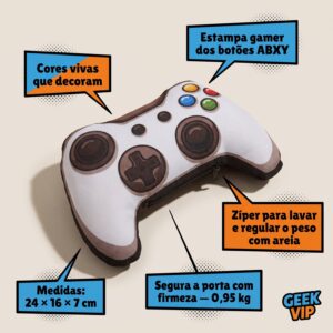 Detalhes do peso de porta controle de videogame: ziper para areia, botoes coloridos, 0,95 kg