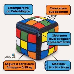 Detalhes do peso de porta cubo magico: ziper para areia, cores vivas, 0,95 kg