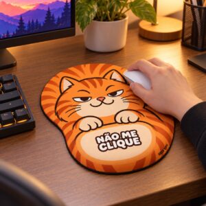 Mouse Pad Ergonômico Divertido - Gato Não Me Clique com apoio ergonômico — mesa com mão